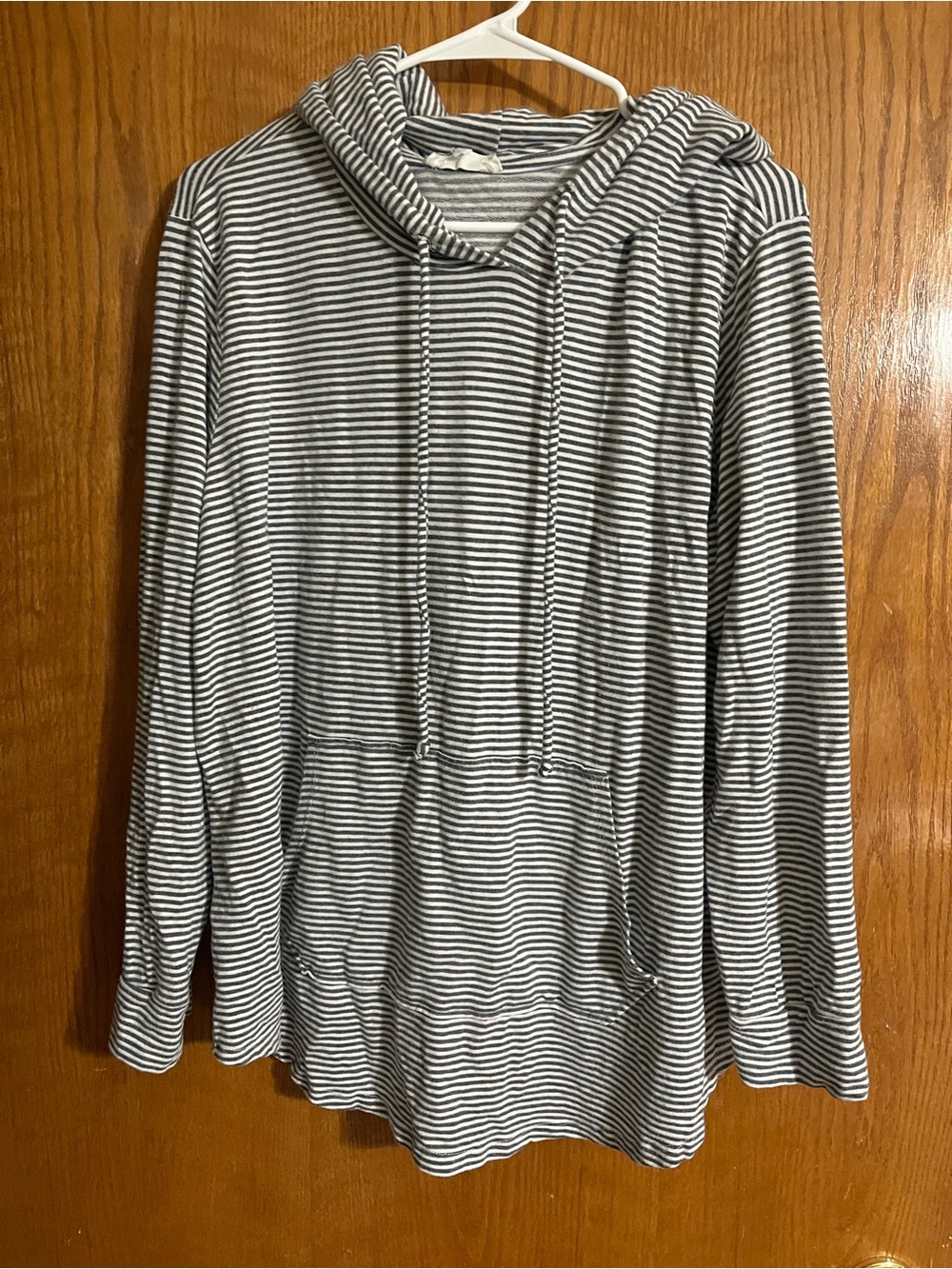 Workshop Republic Clothing Striped Hooded Top - Blue & White